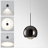 Tubicen Battery Operated Pendant Light with Remote 8000mAh Rechargeable Rotatable Hanging Light 2700K-5000K Modern Bright LED