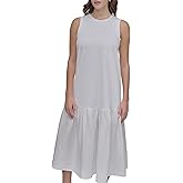 DKNY Womens Lightweight Cotton Stretch Linen Dress