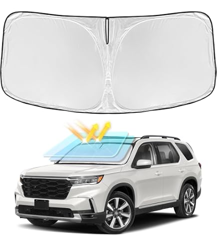 AutoTech Park Custom Fit Sunshade For 2009-2015 Honda Pilot - Foldable Windshield Sun Protector - View #5