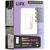 LIFX Smart Dimmer Switch - Wi-Fi 2.4GHz Matter Certified, 3-Way - 4-Button | Voice Control Alexa, Siri, Google, Scheduling, Single-Pole, Neutral Wire Required, works with smart &amp; standard dimmable bulbs