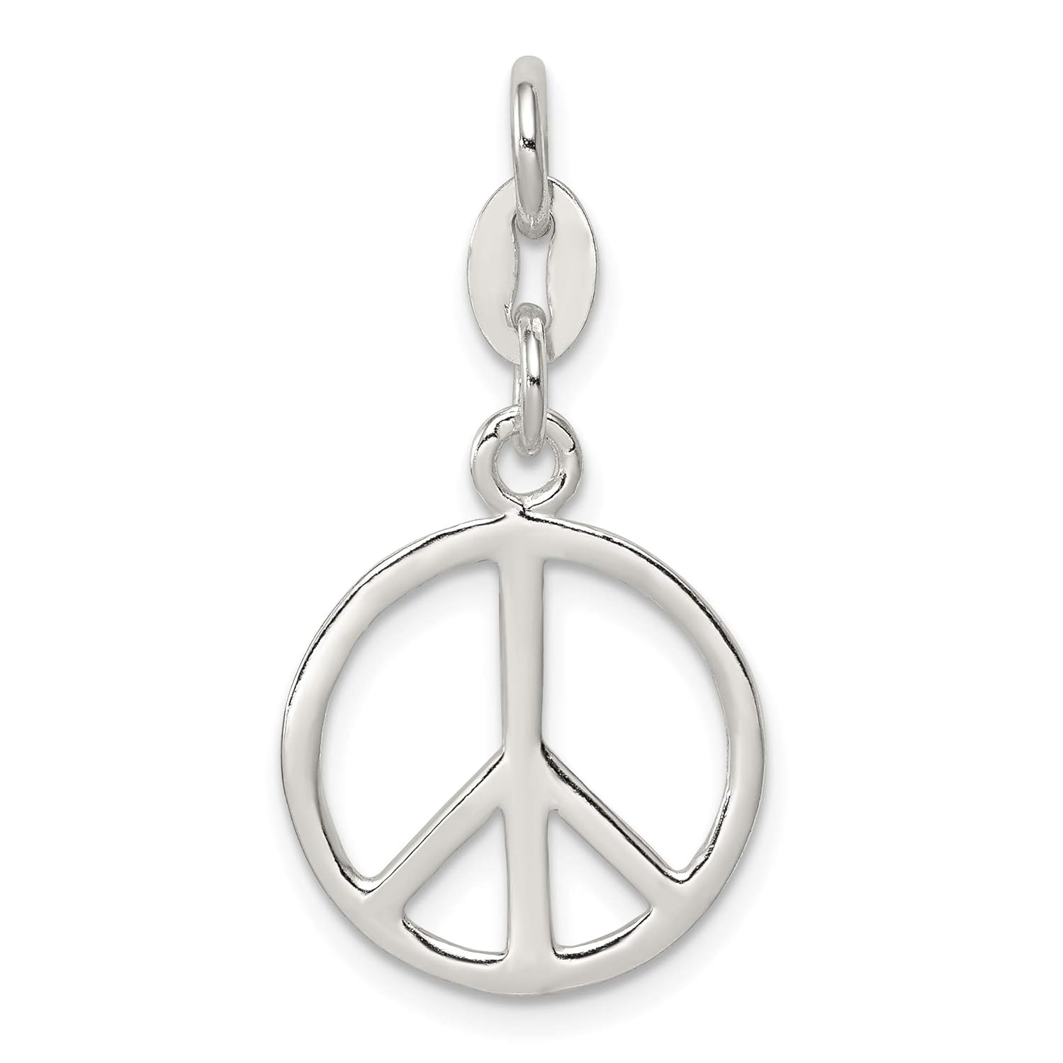 Up To 42 Off Solid Peace Symbol Charm In 925 Sterling Silver 28x15mm Brand On Sale Clearance Www Ust Edu