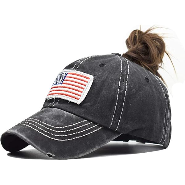 C.C Ponytail Baseball Cap - Adjustable Trucker Hat With Hole For Ponytails & Messy Buns, Mesh Back (Navy)