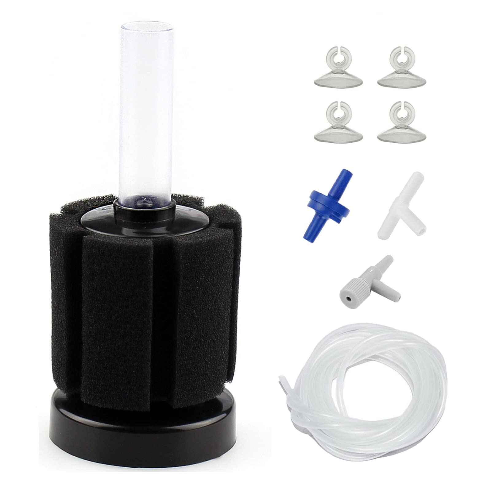 Photo 1 of AQUANEAT Aquarium Air Powered Sponge Filter, Fish Tank Bio Bubble Filter with Airline Tubing, Valves, Suction Cup(up to 10Gal)
