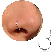 Oveta 3-Pack Titanium Septum Rings 16G - 8mm/10mm Horseshoe Nose Hoops For Women & Men