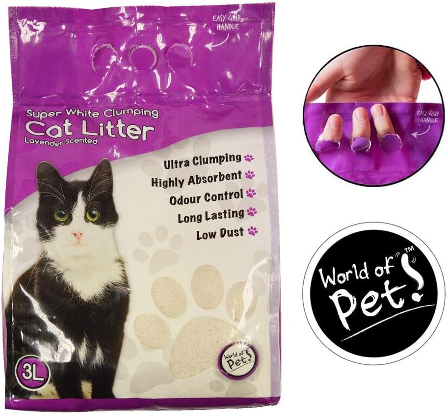 YoL 6 x 3L white clumping cat litter lavender scented 100 natural
