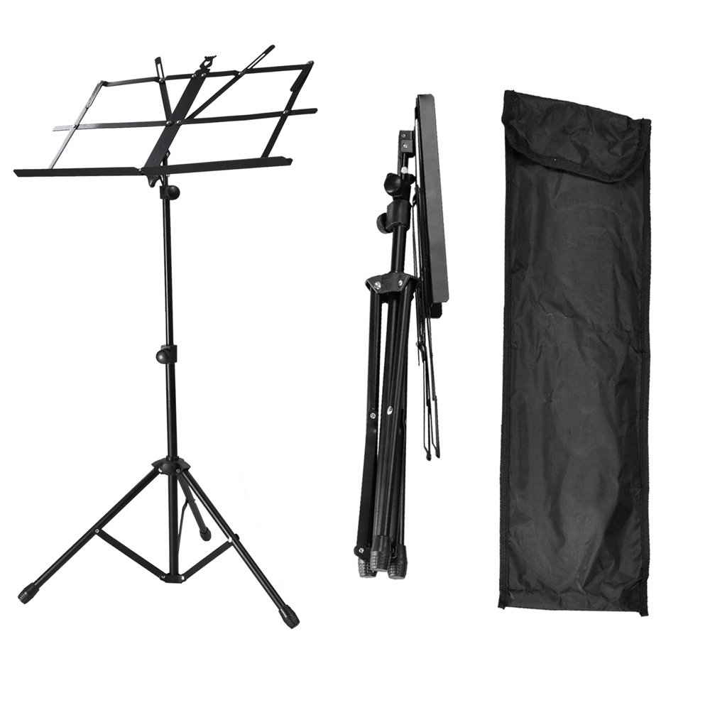 Adjustable Folding Sheet Music Stand with Carrying Gig Bag