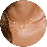 Awvialy Initial Necklaces for Women, Dainty Gold Letter Necklace 14K Gold Plated Personalized Initial Pendant Necklace Tiny Monogram Name Necklace Simple Choker Necklace Trendy Gold Jewelry for Women