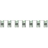 $100 Bill Pennant Banner Party Accessory (1 count) (1/Pkg)