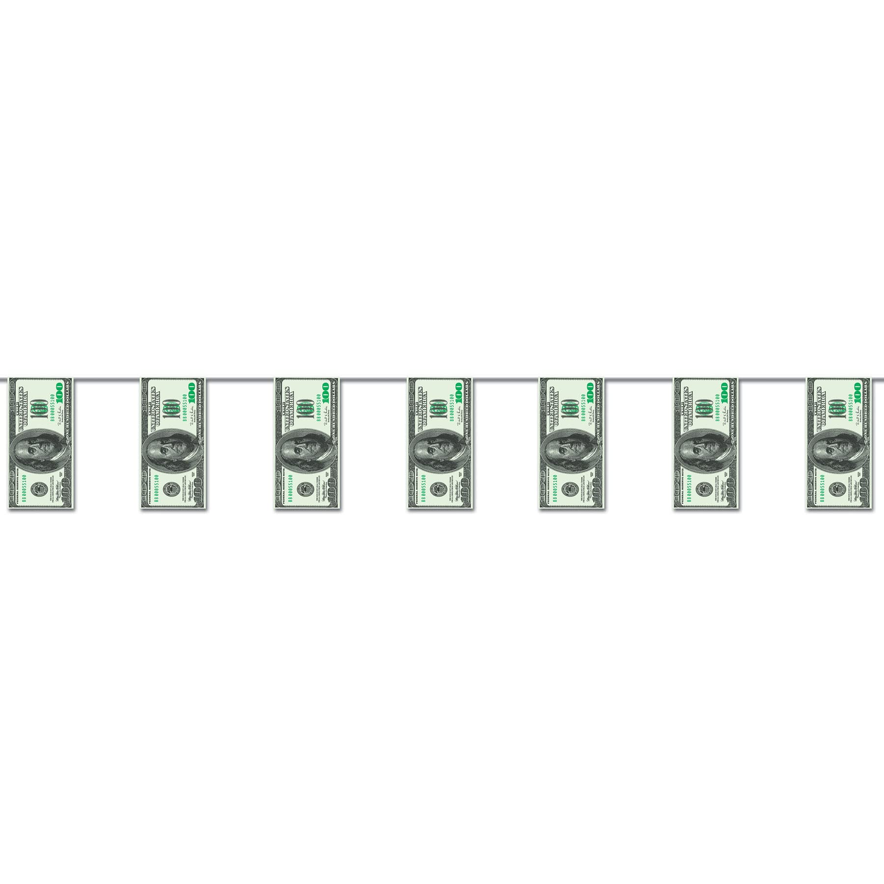 Photo 1 of $100 Bill Pennant Banner Party Accessory (1 count) (1/Pkg)