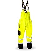 KwikSafety - Charlotte, NC - RIVER OTTER Hi Vis Rain Bibs | Type R, Class E Overalls ANSI OSHA Rain Suits for Men Waterproof