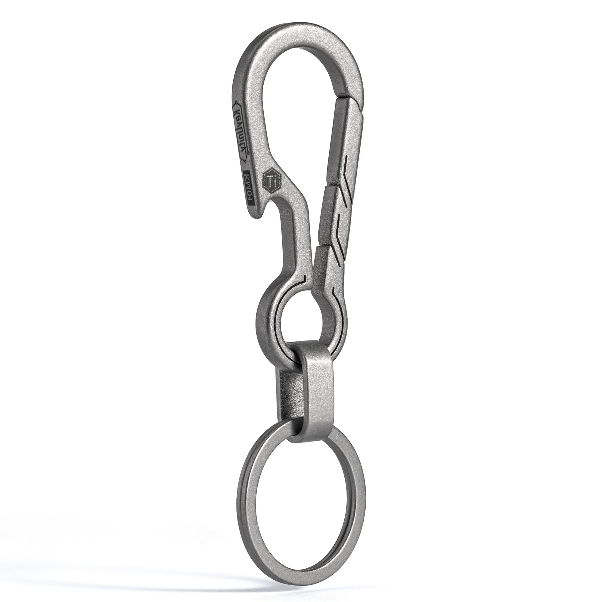 KeyUnity KM01 Titanium Carabiner Keychain Clip Quick Release EDC Key Holder Organizer with Keyring