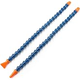 Waziaqoc 2PCS Flexible Water Oil Coolant Pipe Hose, 1/4" Thread | Round Nozzle Hose, Flat Nozzle Hose, Plastic, Adjustable Cooling Tube