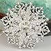 EVER FAITH Women's Wedding Bridal Corsage Jewelry Clear Rhinestone Crystal Snowflake Flower Brooch