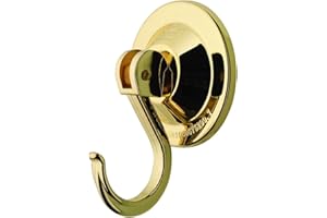 NL HOME Wreath Hangers for Glass Door or Window, 2-Pack Strong Suction Cup Utility Hooks, Gold Chrome