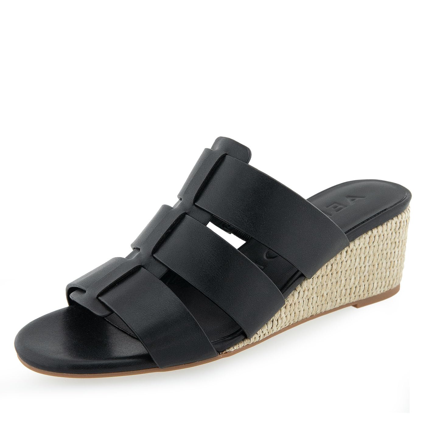 Aerosoles Women’s Wilma Wedge Sandal, Black PU, 12 Wide