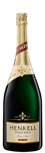 HENKELL Sekt Trocken (1 x 3 l) ? Doppelmagnum ? große 3l Flasche ? Cuvée ? trockener Sekt ? Erstklassiger und prickelnder Sek