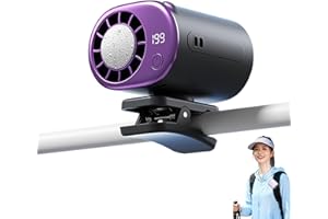 Faanerianni 2026 Car Clip On Air Conditioner Fan with LED Display, 360° Rotation, 199 Speeds Adjustable, USB Rechargeable, Po