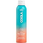 COOLA Organic Sunscreen SPF 70 Sunblock Spray, Dermatologist Tested Skin Care for Daily Protection, Vegan and Gluten Free, Peach Blossom