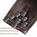 S-noilite Clip in Hair Extensions Real Human Hair, 16 Inch 90g 8pcs Human Hair Extensions Clip In Human Hair, Dark Brown Hair Extensions Clip In Remy Human Hair Extensions #2