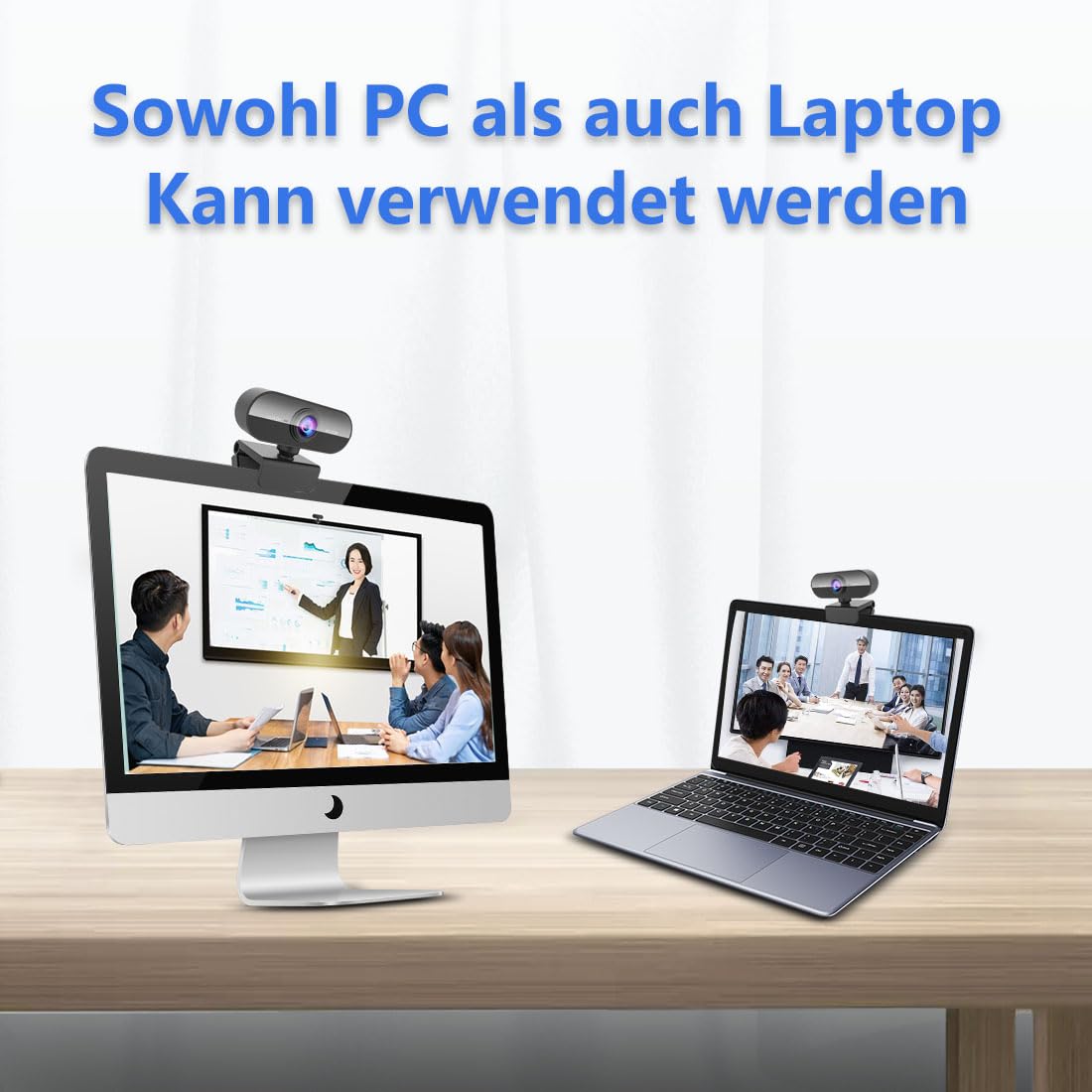 DDKJ Webcam Full HD, 1080P Webcam mit Mikrofon, Streaming Kamera Unterstützt 360° horizontale Drehung, Kamera für PC, Web Cam Plug & Play, USB Facecam für PC/Laptop, Gilt für Linux/Windows/Mac OS 6