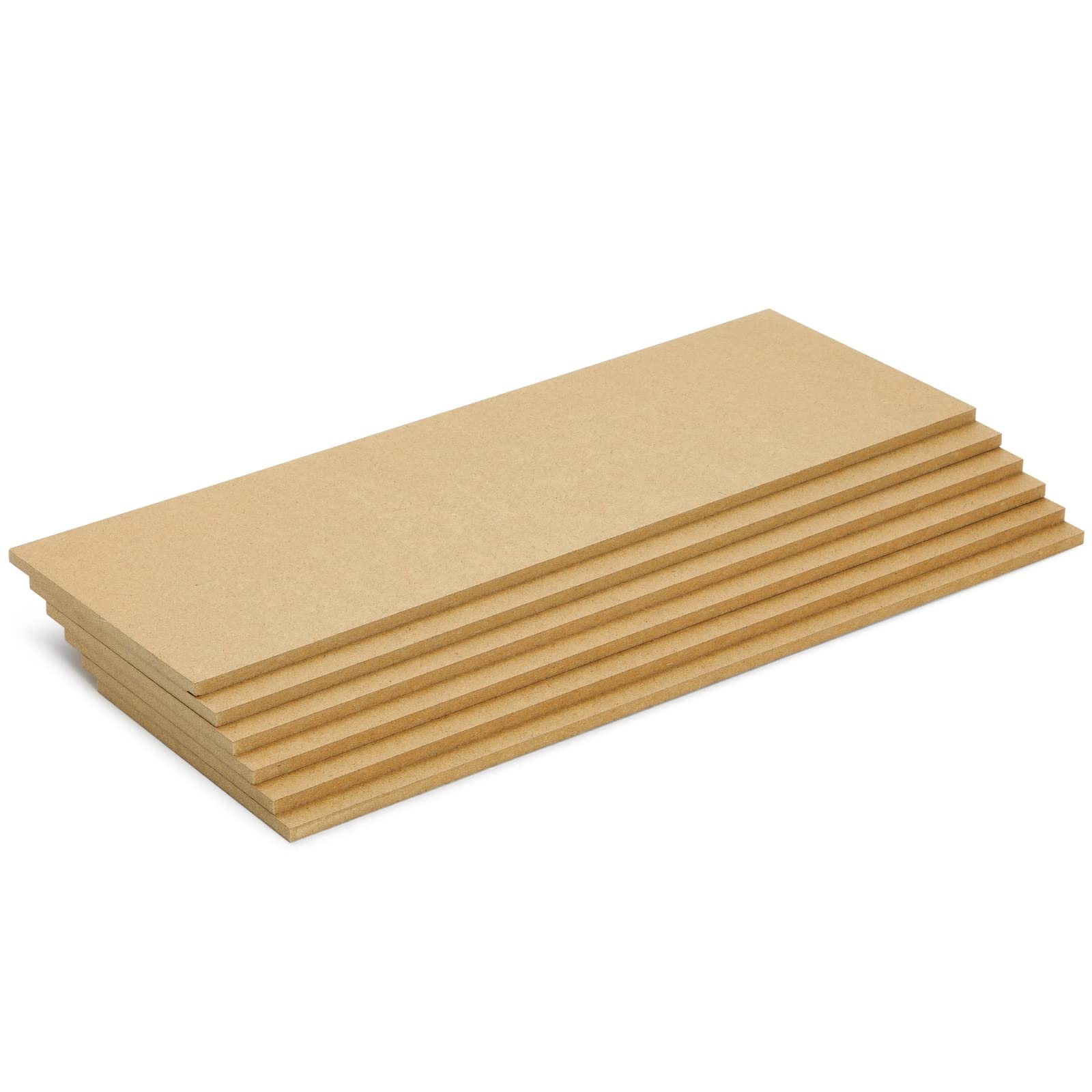 Bright Creations 6 Pack Unfinished Wood Planks for Crafts, Wall Decorations, Rectangular MDF Board 1/4 Inch Thick for DIY Projects, Art Classes, Carpentry, Painting (5 x 15 Inches)