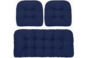 Outdoor Wicker Patio Chairs Cushions, 3 Set of Outdoor Chair Cushions for Patio Furniture, Garden Bench Pad Chair Cushions fo