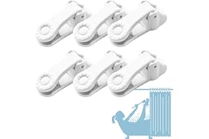 Kingwee Sunflower Shower Curtain Clips, Shower Splash Guard Holders, Bathtub Curtain Liner Clips for Windproof & Splash Water (White-6 Pack)