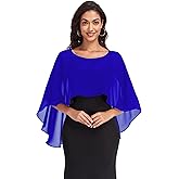 Pukguro Sheer Shawls and Wraps for Evening Dresses Chiffon Capes for Women Soft Wedding Cover Up