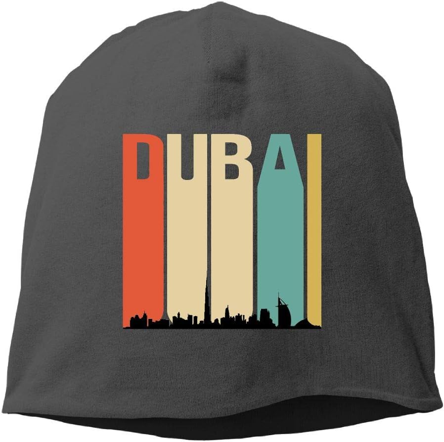 Mens Womens 1970's Style Dubai Skyline Hats Beanie Cuff Skating Toboggan Wool Warm Skull Caps