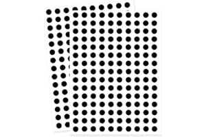 Yeachlaing 0.25 Inch Round Permanent Adhesive Color-Code Dot Stickers,Black,Pack of 1800