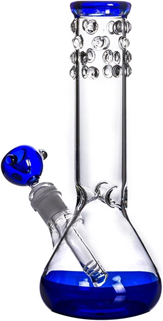 YF420 Recycler Glass Bongs14.5mm Bong Height 27cm Straight Glass Pipes Honeycomb Bong Water Oil Rigs Pipe Big Bongs Glass (Blue, 14.5)