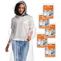 Lot de 4 ponchos de pluie jetables imperméables pour adultes Lot de 4 ponchos de pluie jetables imperméables pour adultes