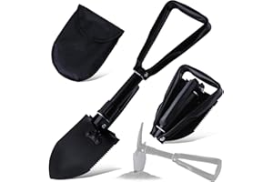 Mini Folding Gardening Shovels High Carbon Steel Portable Camping Shovel for Military Style Entrenching Tool,Camping,Hiking, 