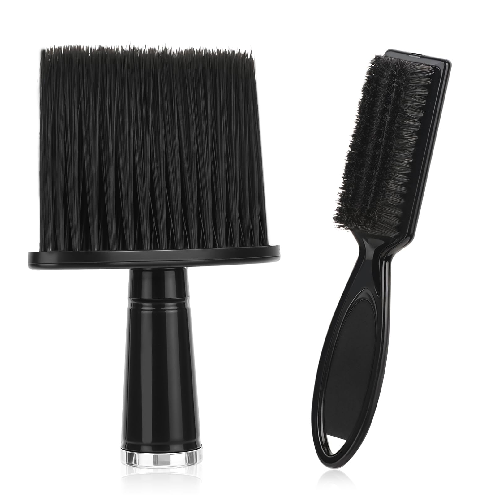 Jeffdad 2-Piece Barber Tool Set - Neck Duster, Hair Blade Clipper Cleaning Brush, Soft Nylon Trimmer Shaver Razor Cleaning Brush