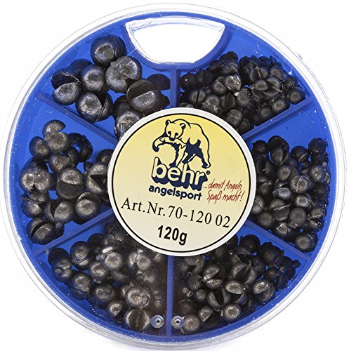 Behr Schrotblei Sortiment 2 x 120 g grob mittel Angelblei Set Klemmblei in Drehdosen – Bild 4