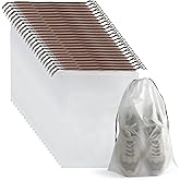 26 Pcs Shoe Bags for Travel, PLULON Clear Drawstring Travel Shoe Bags for Packing Waterproof Dustproof Shoes Organizer Pouch Travel Accessories Shoe Storage Bag for Women Men Portable Travel Essential