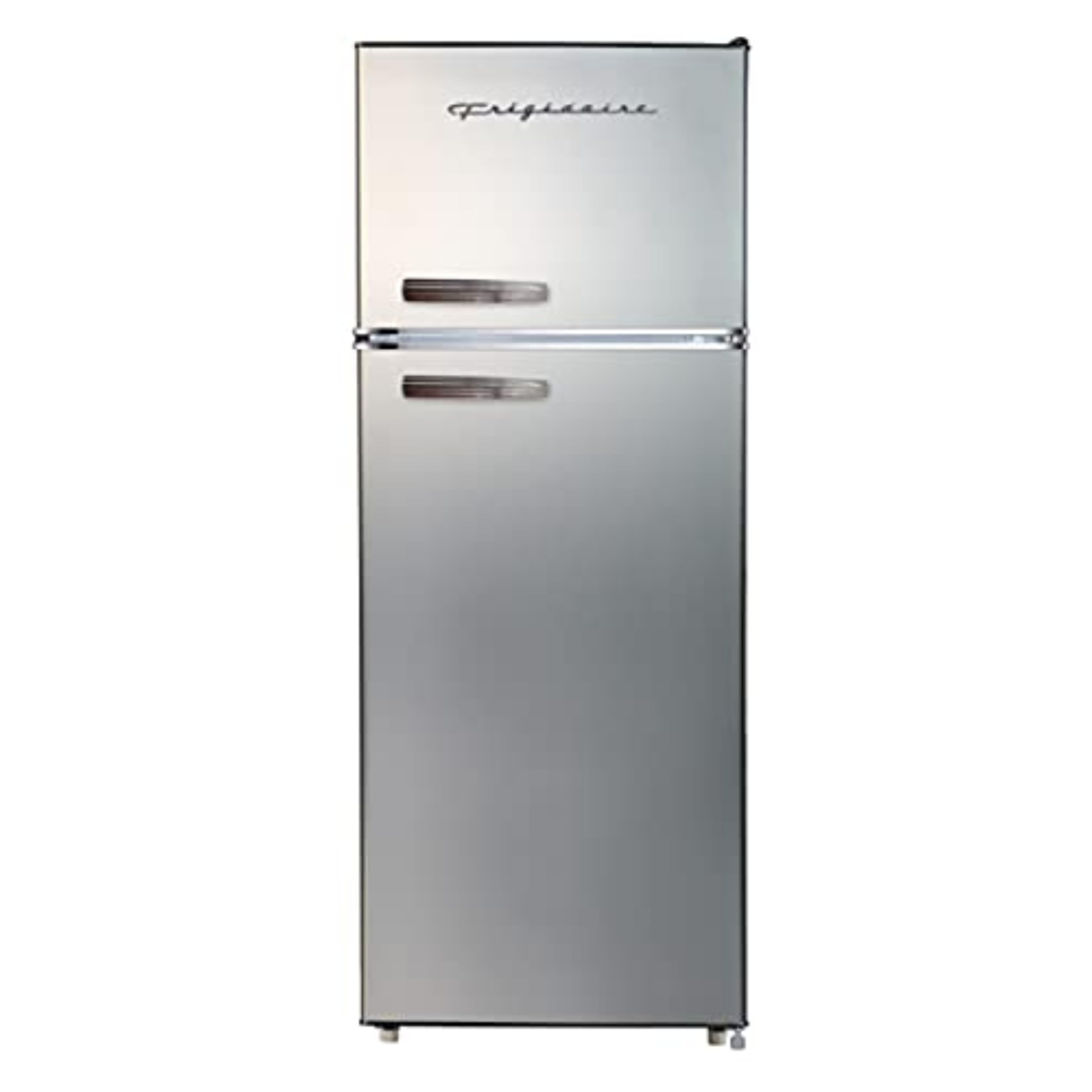 Photo 1 of Frigidaire EFR753, 2 Door Apartment Size Refrigerator with Freezer, Retro Chrome Handle, 7.5 cu ft, Platinum Series, Stainless steel, 7.5