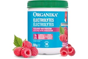 Organika Canadian-Made Electrolyte Drink Mix - Raspberry flavour- Zero Sugar, Hydration- 350 gram - 100 Servings
