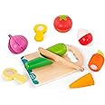 B. toys- Chop 'n' Play - Vegetables- Pretend Play Food Set – 6 Wooden Toy Vegetables to Cut – Hook-and-Loop Play Food for Toddlers, Kids – Safe Knife & Cutting Board – 2 Years +