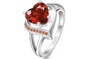 QOBEBOTA Promise Rings for Her Valentines Day Gifts for Women Engagement Rings Womens Rings Wedding Ring Heart Rings Statement Rings Birthday Gifts for Women