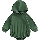 Thorn Tree Newborn Baby Boys Hooded Sweatshirt Long Sleeve Solid Romper Infant Baby Fall Winter Spring Outfits