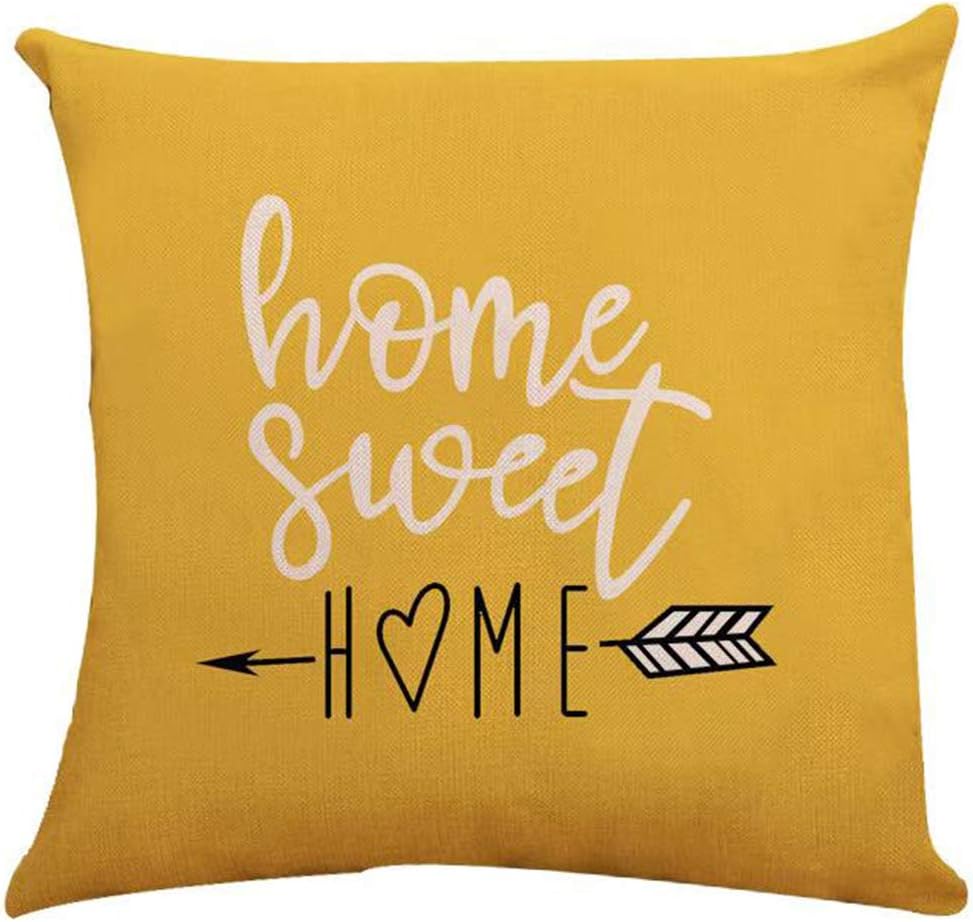 Pillow Covers 18x18 Set of 4, Modern Sofa Throw Pillow Cover, Decorative Outdoor Linen Fabric Pillow Case for Couch Bed Car 45x45cm (Yellow, 18x18,Set of 4): Home & Kitchen
