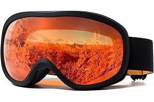 AVV OTG Ski Goggles for Men Women With Anti-Fog Dual Layer lens, UV400 Snow Goggle for Snowboarding Snowmobiling Skating