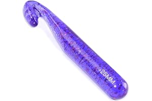 QMNNMA 25 mm Large Crochet Hooks, Ergonomic Handle for Arthritic Hands, Professional Huge Crochet Needles, Colorful Transparent Crochet Hook for Beginners and Crocheting Yarn(25 mm)