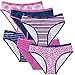 Calvin Klein Girls Bikini Underwear (6 Pack) (Small (6-7 Years), Purple/Navy)