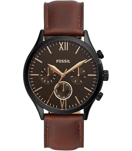 NEEDS BATTERY fossil townsman watch FS5522 leather brown black chronograph 44mm Fossil FS5522 - Townsman Chrono Watch • Watchard.com main image 3