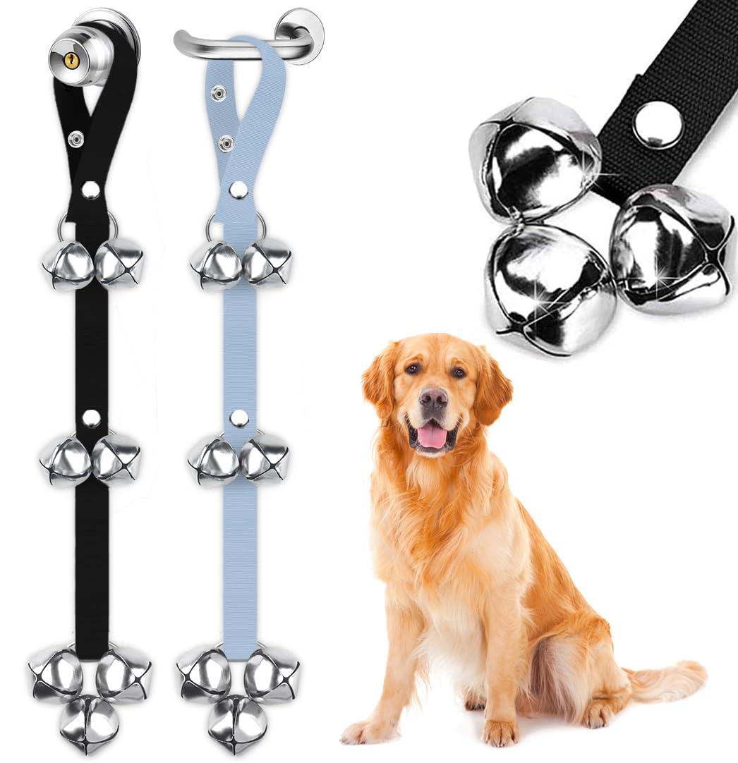 Photo 1 of BLUETREE 2 Pack Dog Doorbells Premium Quality Training Potty Great Dog Bells Adjustable Door Bell Dog Bells for Potty Training Your Puppy The Easy Way - 7 Extra Large Loud 1.4 DoorBells