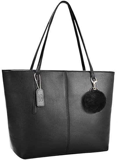 Damen Handtasche,COOFIT Shopper Handtasche Schwarz Shopper Damen Groß Schultertasche Elegant Schwarze Tasche Damen Groß Schul