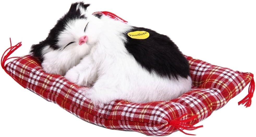 Sizet Simulation Cats Sleeping Cats with Sound Plush Orange Tabby Soft Toy Perfect 2020 New Year Gift