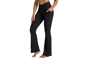 Willit Women's Flare Leggings Crossover Yoga Pants High Waist Bootcut Workout Leggings with Pockets 29" 31"